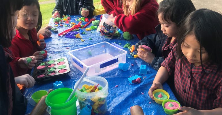 Students learning outside the classroom